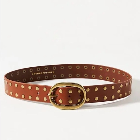 Anthropologie Studded Oval Buckle Belt Size L NEW main image 6